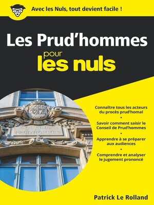 cover image of Les Prud'hommes pour les Nuls Poche